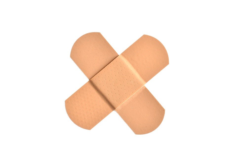two crossed sticking plaster